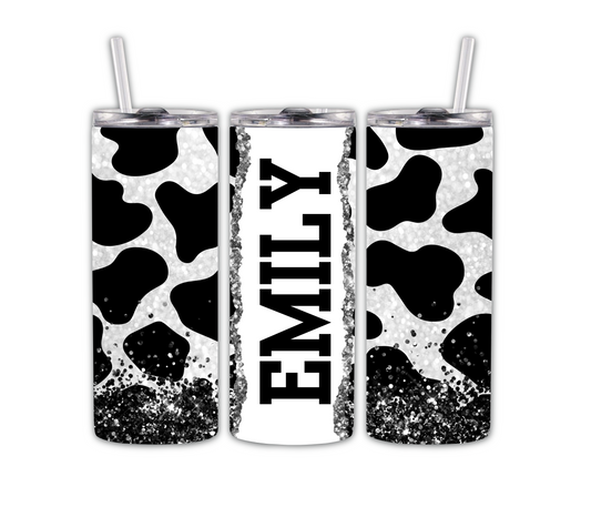 Glitter Cow Print W/ Custom Name