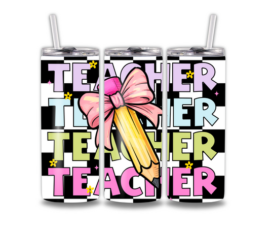 Teacher W/ Checkered Background
