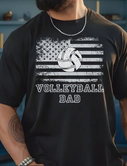 American Flag Volleyball Dad