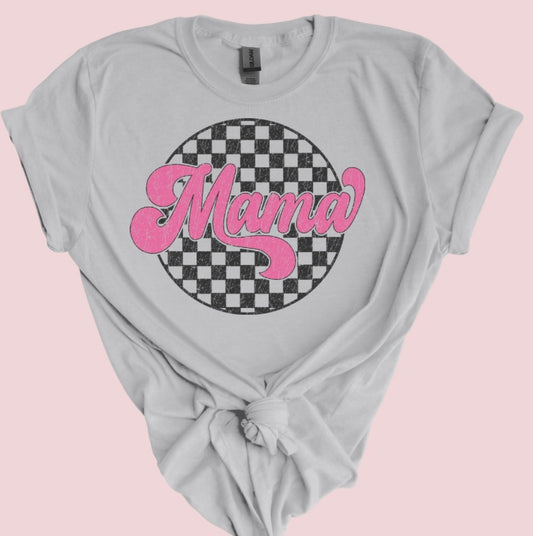 Retro Mama W/ Checkered Background