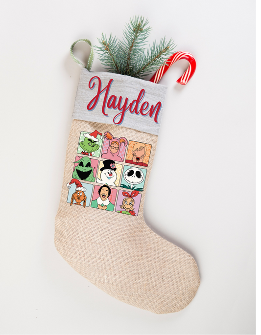 Christmas Movie Collage Stocking