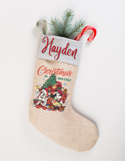 Christmas On Main St Mickey & Minney Stocking