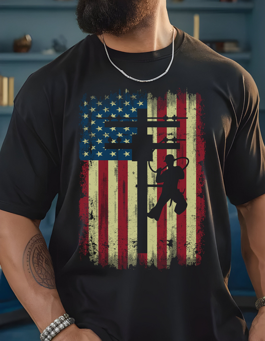 Lineman American Flag